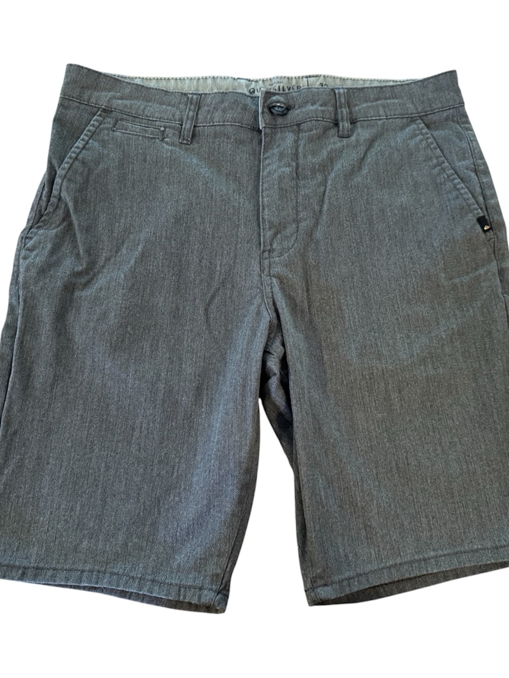 Quiksilver Mens Shorts Size 32 Gray Straight Fit Chino Casual Flat Front Shorts